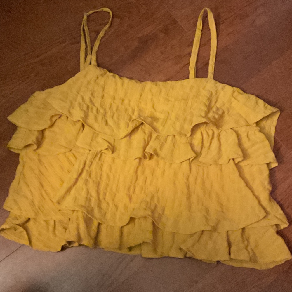 Sunny Yellow Ruffled Camisole Top
